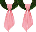 2 Pieces Christmas Wreath Sash for Front Door, Red Stripes Seersucker Sash Holiday Wedding Wreath Accessories for Home Baby Shower Birthday Decorations
