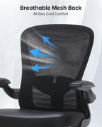 Drafting Chair Tall Office Chair with Flip-up Arms Adjustable Height Standing Desk Chair with Lumbar Support and Footrest Ring Ergonomic Executive Computer Chair Swivel Drafting Stool for Work/Drawing