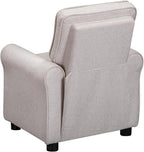 Olive & Opie Jordan Kids/Toddler Push Back Recliner Chair, Lounge Sofa for Boys & Girls Ages 3 and Up, Soft Upholstery, Greige