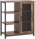 LVSOMT Mini Coffee Bar Cabinet for Home Kitchen, 27.5'' Coffee Stand Station with Adjustable Shelves & Door, Farmhouse Sideboard Buffet for Small Space, Dining Room, Living Room, Industrial Brown