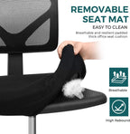 DUMOS Small Office Chair Armless, Ergonomic Adjustable Home Office Swivel Rolling Task Chair No Arms, Comfy Mesh Mid Back Computer Work Vanity Desk Chiars with Wheels for Small Spaces, Inky
