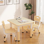 Jojoka Kids Table and 2 Chairs Set, Height Adjustable Toddler Table Chairs for Ages 2-10, Graffiti Desktop with Non-Slip Legs, Child Table Set for Home Daycare Classroom
