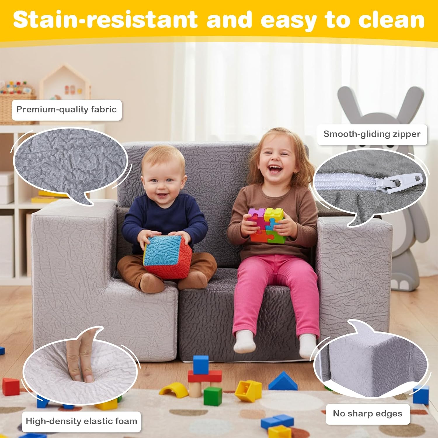7Pcs Stackable Kids Chair Set, Washable & Wear-Resistant for Playroom | plastic, anti-tip design, easy to clean, lightweight & sturdy. Ideal for daycare, classroom, or home.