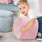 roba Children's Bean Bag Heart Lil Sofa - Velvet Covered - with Storage - Multifunction - Children's Furniture - for The Nursery - from 18 Months - Pink