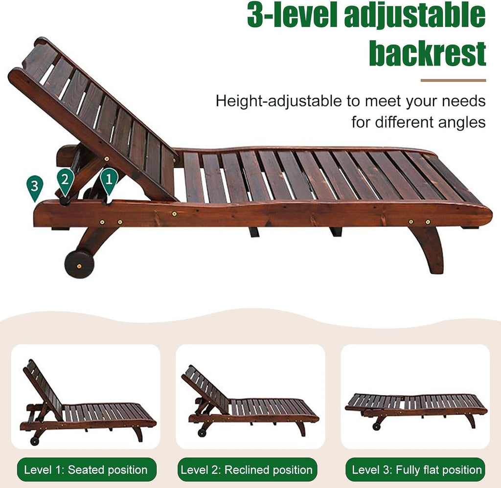 Kids Chaise Lounge Chair Outdoor, Wood Double Pool Lounger Chairs w/Cup Holders, High Backrest, Arm Rest, Activities Furniture for Patio, Garden, Indoor Outdoor
