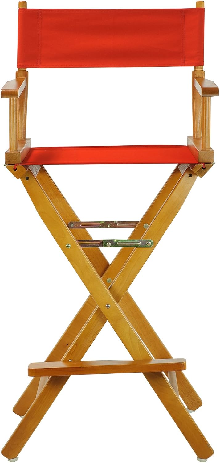 Casual Home 30" Director's Chair Honey Oak Frame-with Red Canvas, Bar Height
