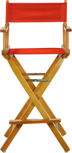 Casual Home 30" Director's Chair Honey Oak Frame-with Red Canvas, Bar Height