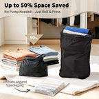 Travel Laundry Bag, Compression Bags for Travel - Waterproof Dirty Clothes Vacuum Storage, Smell Proof Space Saver for Cruise Gym Camping (M)