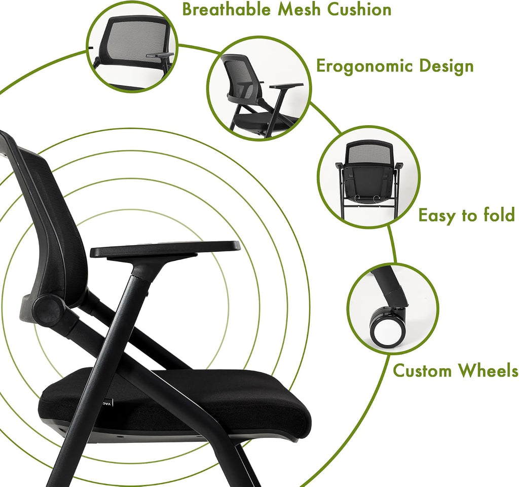 40 Pack Folding Chair Portable Nesting Commercial Seat for Events Office School Party Kitchen Dining Conference Waiting Training Room