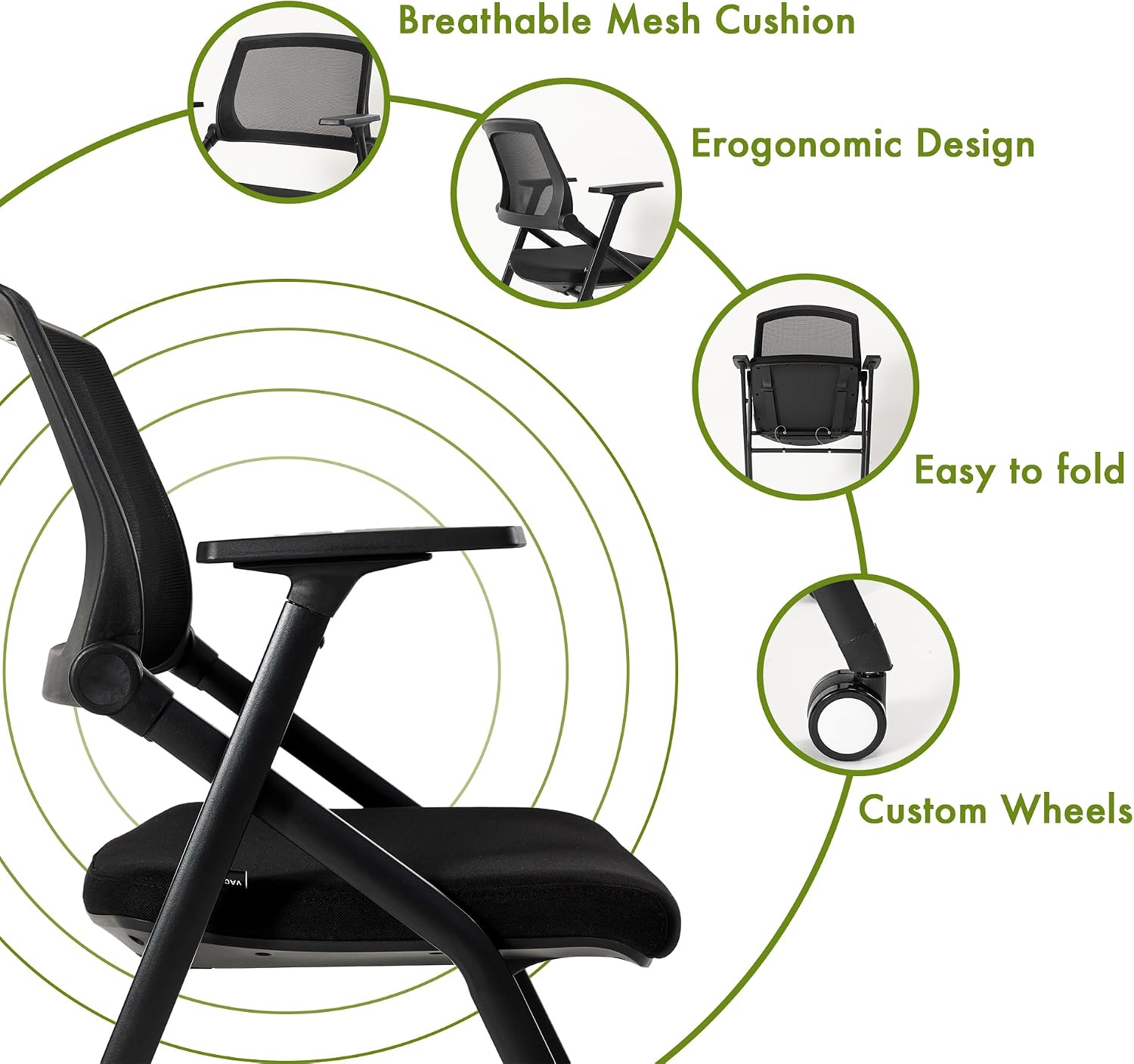 40 Pack Folding Chair Portable Nesting Commercial Seat for Events Office School Party Kitchen Dining Conference Waiting Training Room