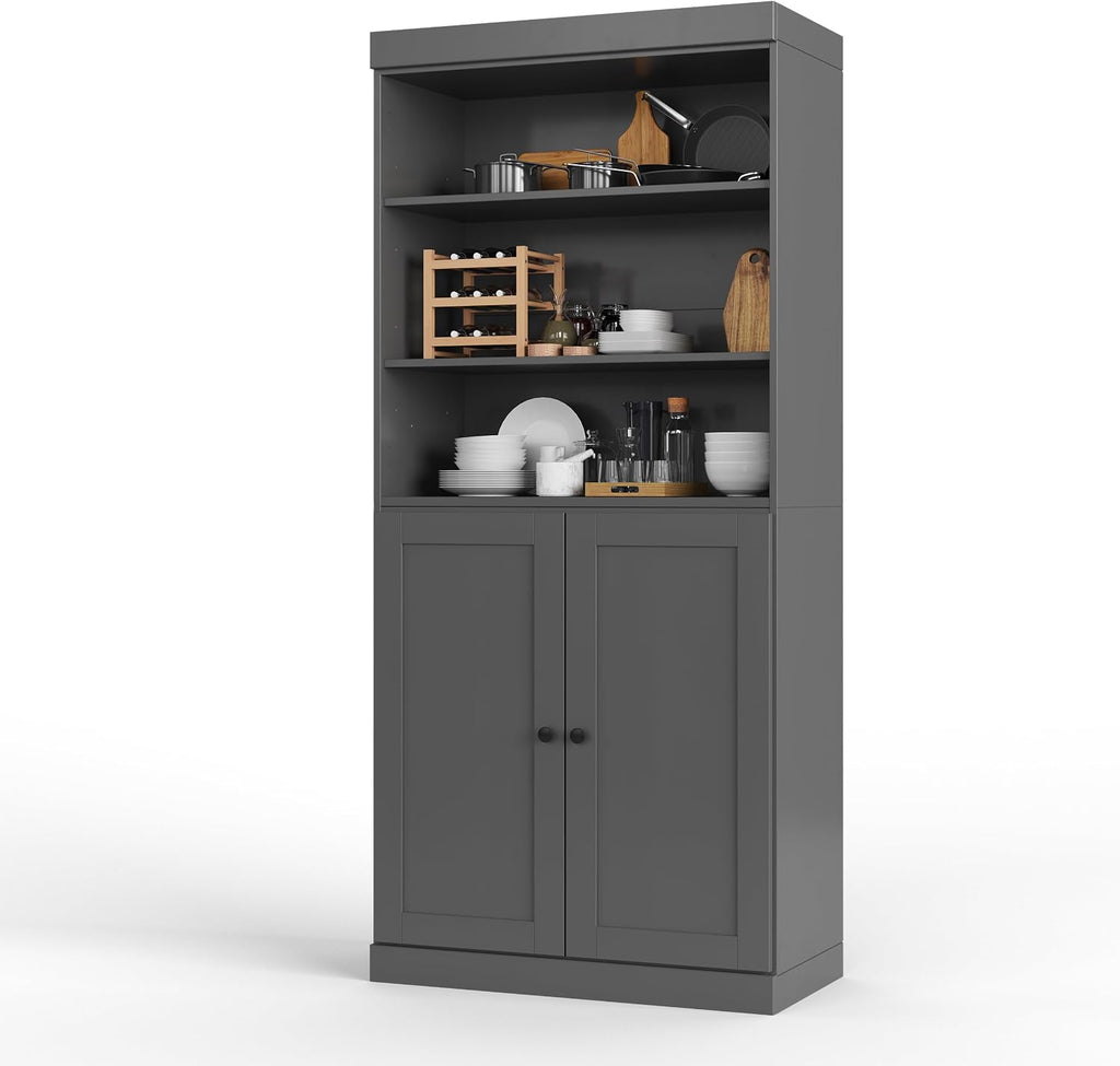 Palace Imports 100% Solid Wood 32"" Pantry Cabinet with Shaker Doors and Adjustable Shelves