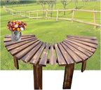 Semicircular Design Outdoor Benches, Tree Bench,Wooden Curved Round Park Bench,for Yard/Porch/Lawn/Patio(Color2)