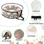 Wreath Storage Container 2-Pack, 24" Wreath Storage Bag for Garland Wreath Holder Holiday Decor Gift Storage, Wreath Bag for Spring Summer Autumn Christmas Wreath Storage