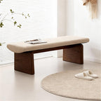 Modern Wooden Sofa Bedroom Bed end Bench Hotel Leisure Entryway(Small)