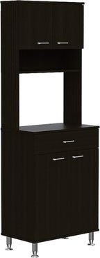 Kitchen Pantry with Countertop,Closed & Open Storage for Kitchen,Laundry,Living Room,Bedroom-Black,13.9 * 23.6 * 66.5