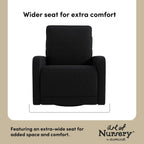Storkcraft Kyoto Deluxe Extra-Wide Power Recliner Swivel Glider – Premium Electronic Nursery Wide Glider Rocking Chair, Oeko-TEX 100 Certified, Includes Dual-USB Charging Port (Black Boucle)