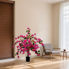 3FT Artificial Bougainvillea Tree – Realistic Faux Bougainvillea Tree with Pink Silk Flowers, Lifelike Artificial Flowering Plant in Pot for Indoor Outdoor Home, Living Room, Porch, Patio Decor