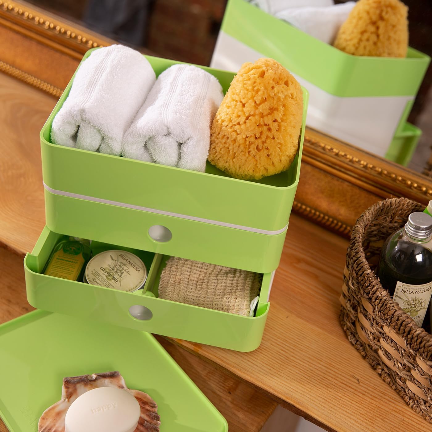 Han 1120-80 Allison SMART-Box, Designer Drawer Box, Stackable with 2 Drawers, Lime Green