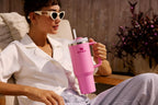 STANLEY Quencher H2.0 Tumbler with Handle and Straw 30 oz | Flowstate 3-Position Lid | Cup Holder Compatible for Travel | Insulated Stainless Steel Cup | BPA-Free | Violet Blossom