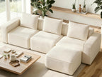 Welzona 103" Modular Sectional Sofa, Minimalist Comfy Cloud Couch Sectional, Tool-Free Setup Couches for Living Room, Wood Frame l Shaped Couch with Ottoman, 22" Deep Seat Chenille Cloud Sofa