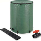 Collapsible 50 Gal Rain Barrel with Overflow Kit – Leakproof Water Storage Tank with Dual Spigots & Fine Mesh Filter, Ideal for Garden Irrigation, Car Washing, and Yard Cleaning