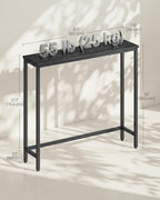 VASAGLE BARNET Collection - Console Table, Thin Narrow Entryway Doorway Table, One Piece Top, for Hallway Bedroom, Steel Frame, Modern, 1 Tier, Charcoal Gray and Ink Black ULNT035BA01S