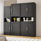 Tall Metal Narrow Bathroom Storage Cabinet 67" H, Tall Black Pantry Cabinets with 4 Adjustable Shelves and 2 Doors for Kitchen, Home Office, Living Room, Dining Room(20 inches Wide)