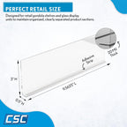 Shelf Dividers, 50 Pack, Self Adhesive, 3” H x 9.5” L Shelf Separators for Retail Shelving, Pantry & Closet Organization, Easy Stick 20 Mil Clear PVC, Product Display Dividers, Clip Strip Corp