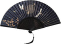 Chinese Style Handheld Folding Fan Vintage Classic Hand Fan for Wedding Dance Party Photo Prop with Crane Pattern