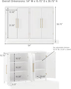 Crosley Furniture Roarke 3-Piece Modern Sideboard Buffet Cabinet and Kitchen Storage Pantry Set, White