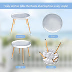 Detachable Round Coffee Table, Modern Side Table with Removable Tray Top, Small Accent End Table for Living Room, Bedroom, Balcony, White