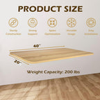 Laundry Folding Table, 40'' x 20'' Wooden Wall Mount Desk, Laundry Table for Folding Clothes, 40'' Length (Oak Color)