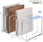 YUXUN Acrylic Magazine Holder,Clear Desk Organizer File Sorter for Notebook,Paper,Envelope,Magazine, Book Storage-Office/Home/Classroom Organization(6 Compartments,B5)