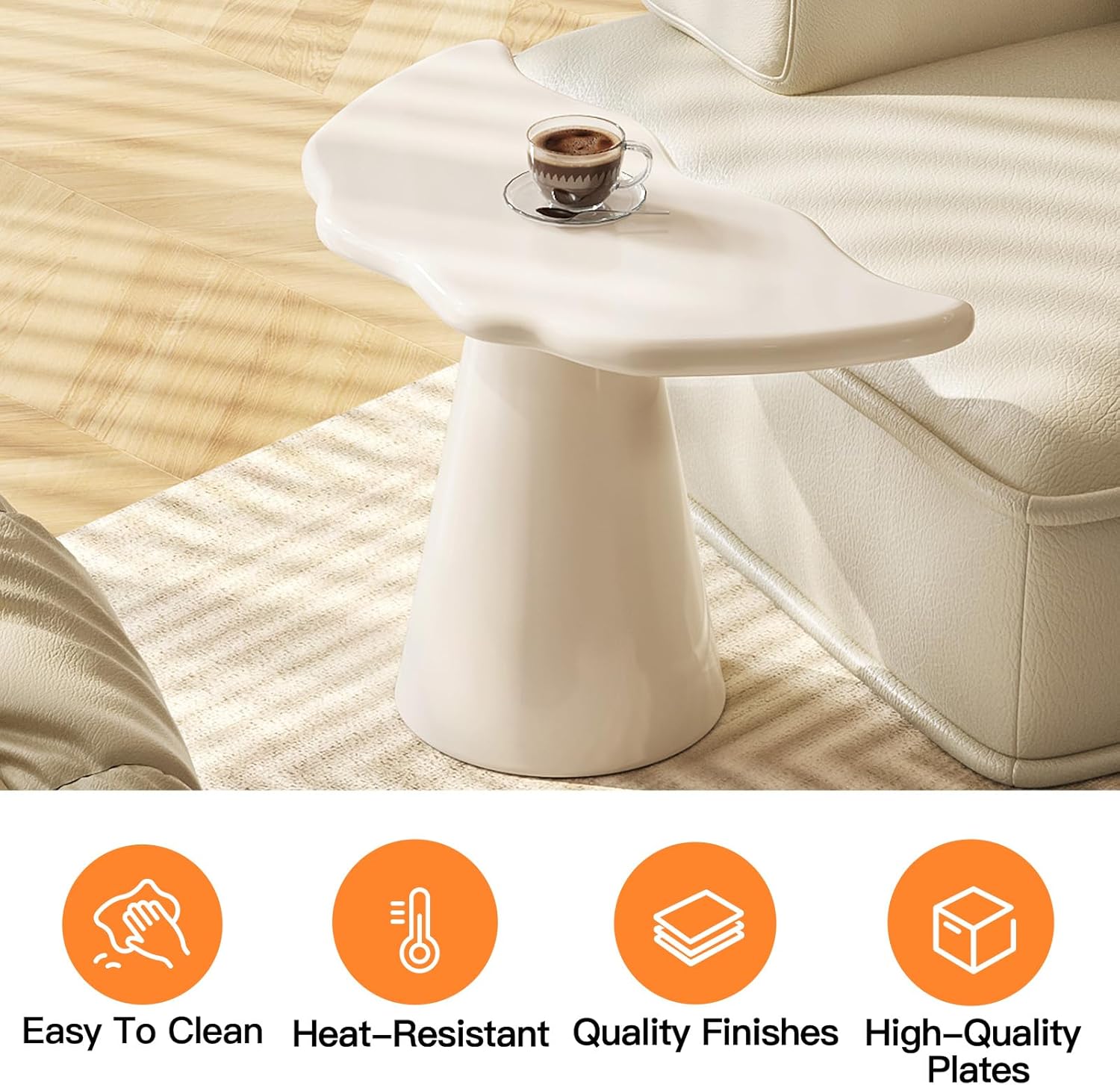 Small Side Table, Modern Accent End Table, Tapered Pedestal Sofa Beside Table for Bedroom, Living Room and Small Spaces, Easy to Assemble