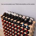 90 Bottle Bamboo Wine Rack Stackable Storage Freestanding Floor Wooden Modular fWine Rack Shelf
