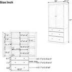 77inch Farmhouse Kitchen Pantry, Freestanding Tall Cupboard Storage Cabinet with 3 Adjustable Shelves, 8 Door Shelves, 3 Drawers for Kitchen, Dining Room, Blue