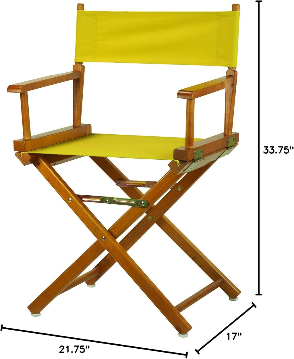 Casual Home Director's Chair ,Honey Oak Frame/Yellow Canvas,18" - Classic Height
