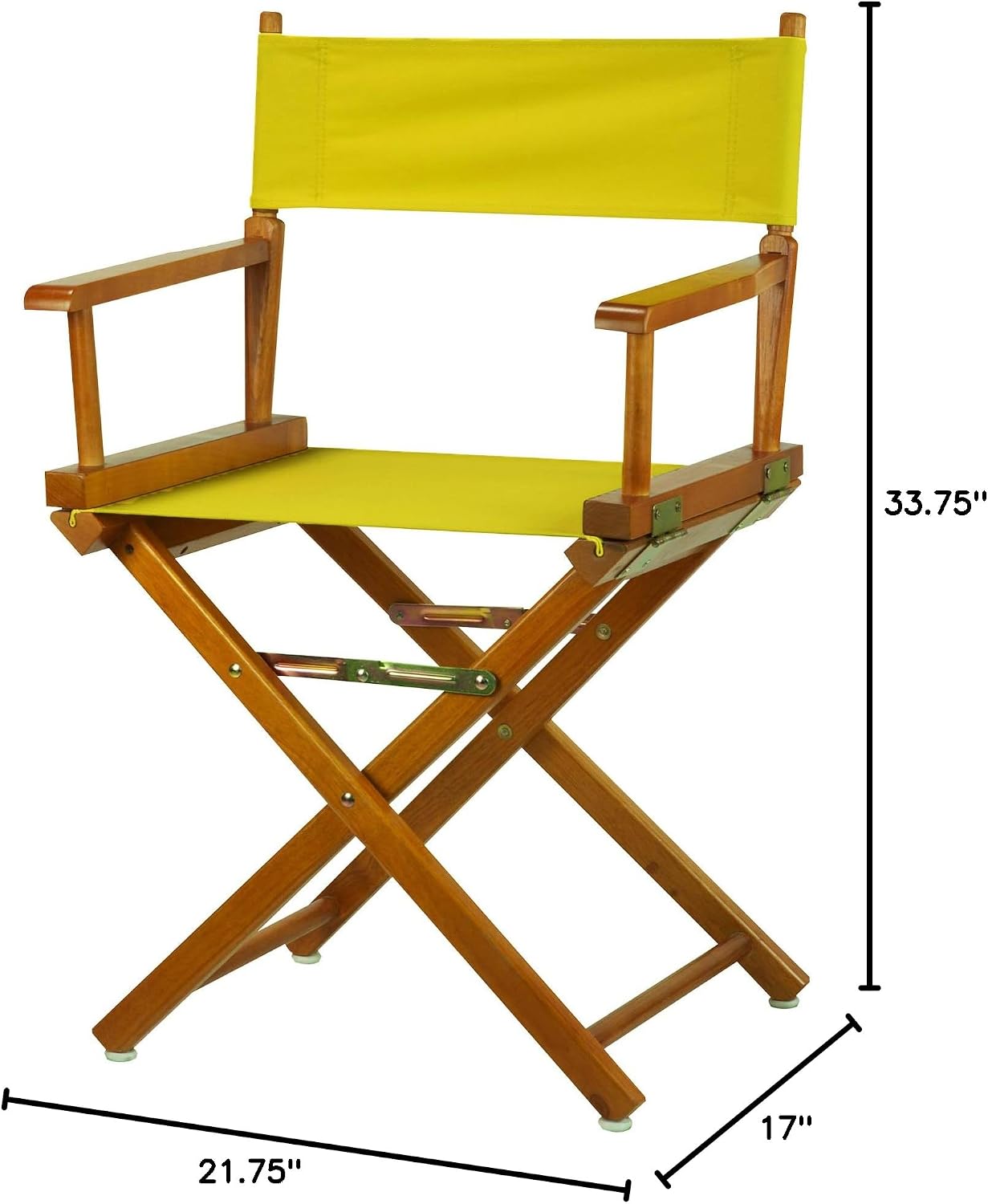 Casual Home Director's Chair ,Honey Oak Frame/Yellow Canvas,18" - Classic Height