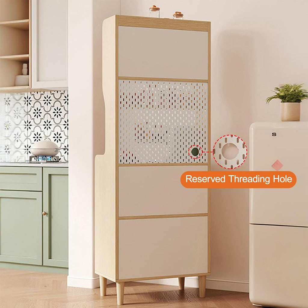 Tall Pantry Cabinet, Wide Kitchen Pantry Storage Cabinet, Freestanding Kitchen Cupboard, Coffee Bar Workstation, for Bedroom, Dining Room, Office(White,187x80cm/73.6x31.5in)
