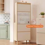 Tall Pantry Cabinet, Wide Kitchen Pantry Storage Cabinet, Freestanding Kitchen Cupboard, Coffee Bar Workstation, for Bedroom, Dining Room, Office(White,187x80cm/73.6x31.5in)