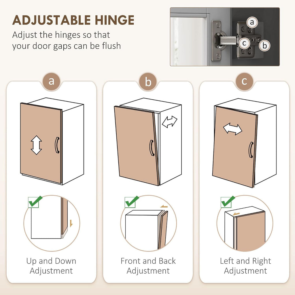 71-inch Height Kitchen Pantry, freestanding with Reversible Adjustable Shelves Three Heights, Wide countertop Cable Access, Gray and Yellow Oak Finish