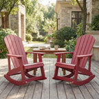 Outdoor Adirondack Rocking Chairs Set of 2, All-Weather Patio Rocker Chair with Wide Armrests & High Backrest, Front Porch Rocker Chairs for Patio Garden, Backyard, Porch