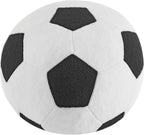 Heritage Kids Round Soccer Foam Filled Bean Bag Chair 24" x 16", Plush Sherpa Sports-Themed Foam Stuffed Ottoman Pouf, Lightweight Kids Room Decor, Playroom & Bedroom Seating