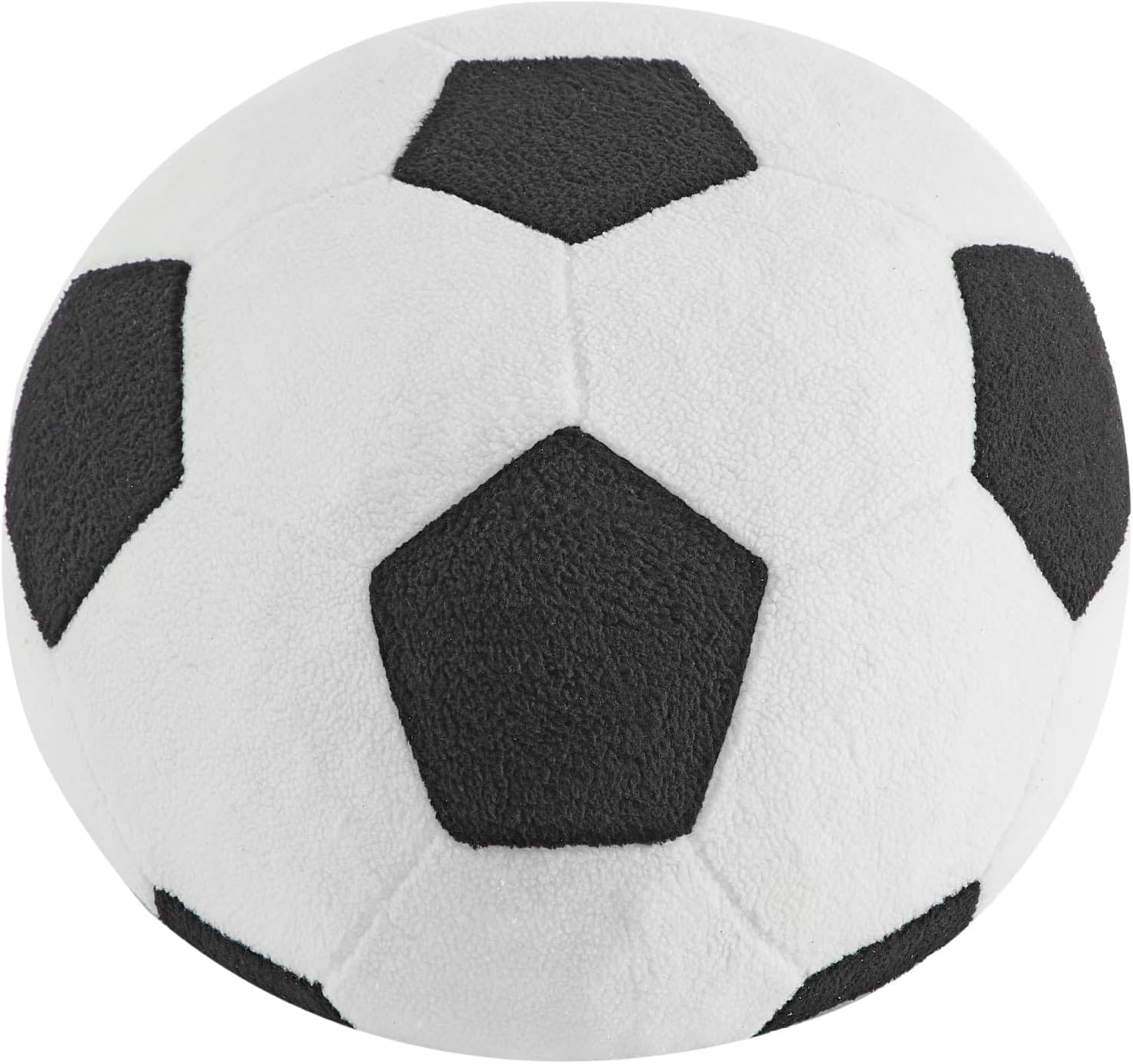 Heritage Kids Round Soccer Foam Filled Bean Bag Chair 24" x 16", Plush Sherpa Sports-Themed Foam Stuffed Ottoman Pouf, Lightweight Kids Room Decor, Playroom & Bedroom Seating