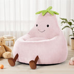DUMOS Kids Bean Bag Chair, Stuffed Toddler Couch with Faux Rabbit Fur Cover for Teens & Kids, Comfy Lazy Sofa Chair for Reader, Living Room, Bedroom, Aged 4-12 Years, 31 Inch, Pink