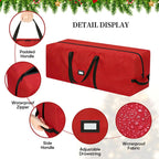 Christmas Tree Storage Bag - Fits Up to 9 Ft Large Artificial Christmas Tree, Heavy Duty 600D Oxford Cloth Xmas Tree Container with Handles & Zipper - Red