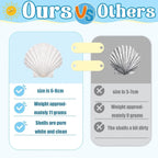 30PCS Natural Scallop Shells 2.3''-3'' White Sea Shells for DIY Craft Making, Hand Painting, Ocean Themed Party and Home Décor