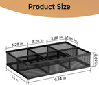 Tea Bag Organizer 6 Grids. Mesh Tea Bag Holder with Handle, Teabag Holder, Tea Station Organizer for Countertop, Pantry, Kitchen, Cabinet - Black