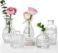 Fixwal Set of 5 Bud Vases, Small Vase for Flowers, Glass Vase for Home Decor, Wedding Decorations, Clear Flower Vases for Centerpieces, Vintage Vase for Home Decor