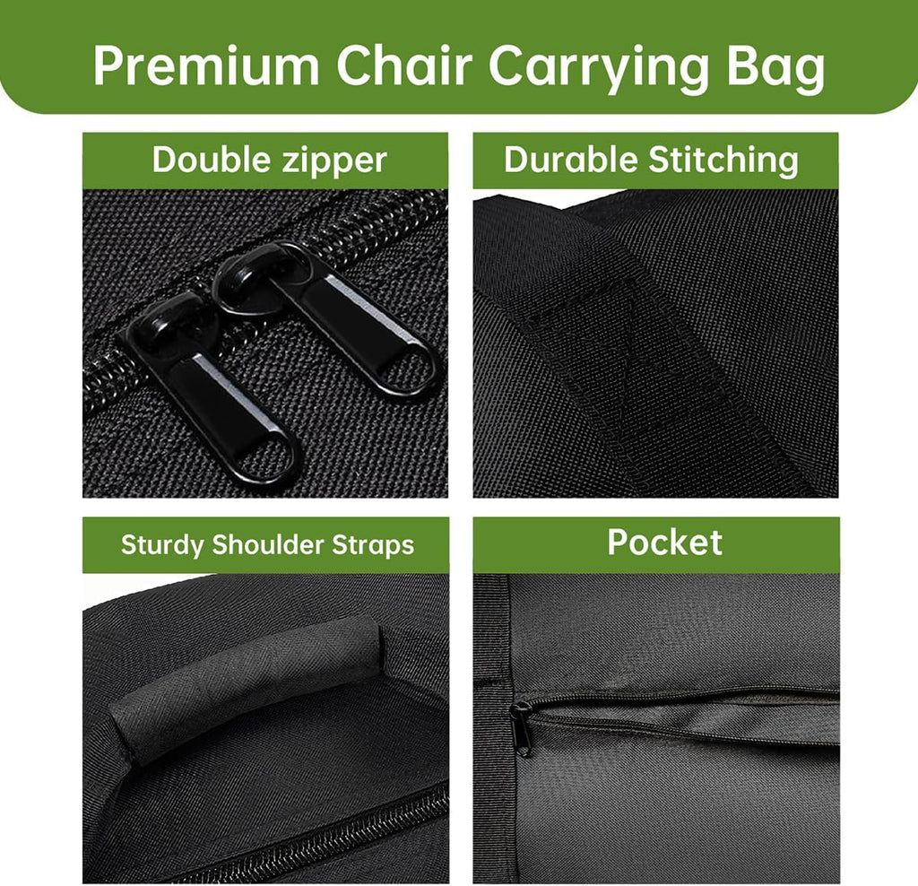 Heavy Duty Folding Chair Storage Bag | Upgrade Large Water-Resistant Carry Bag for Longue,Beach,Wheelchair,Camping,Director Chair-43 L x 9.8" W x 29.5" H
